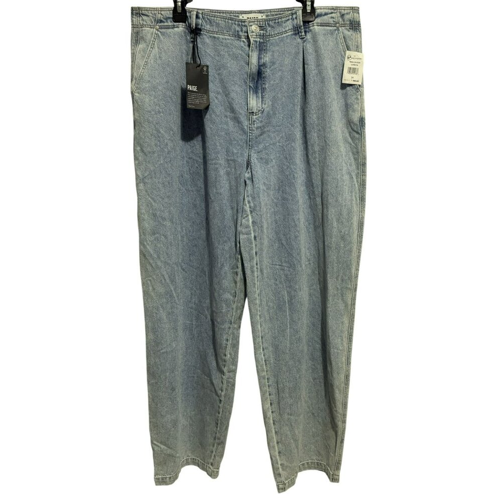 Paige Womens Bella Pleated Trouser Denim Hi Rise  Jeans In Lordyn Sz 34 (40) NEW